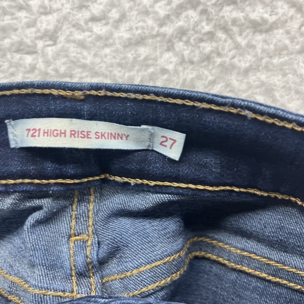 Levis Jeans Womens‎ 27 Blue Denim Jeans 721 High Rise Skinny Casual Active Chore - Picture 13 of 16